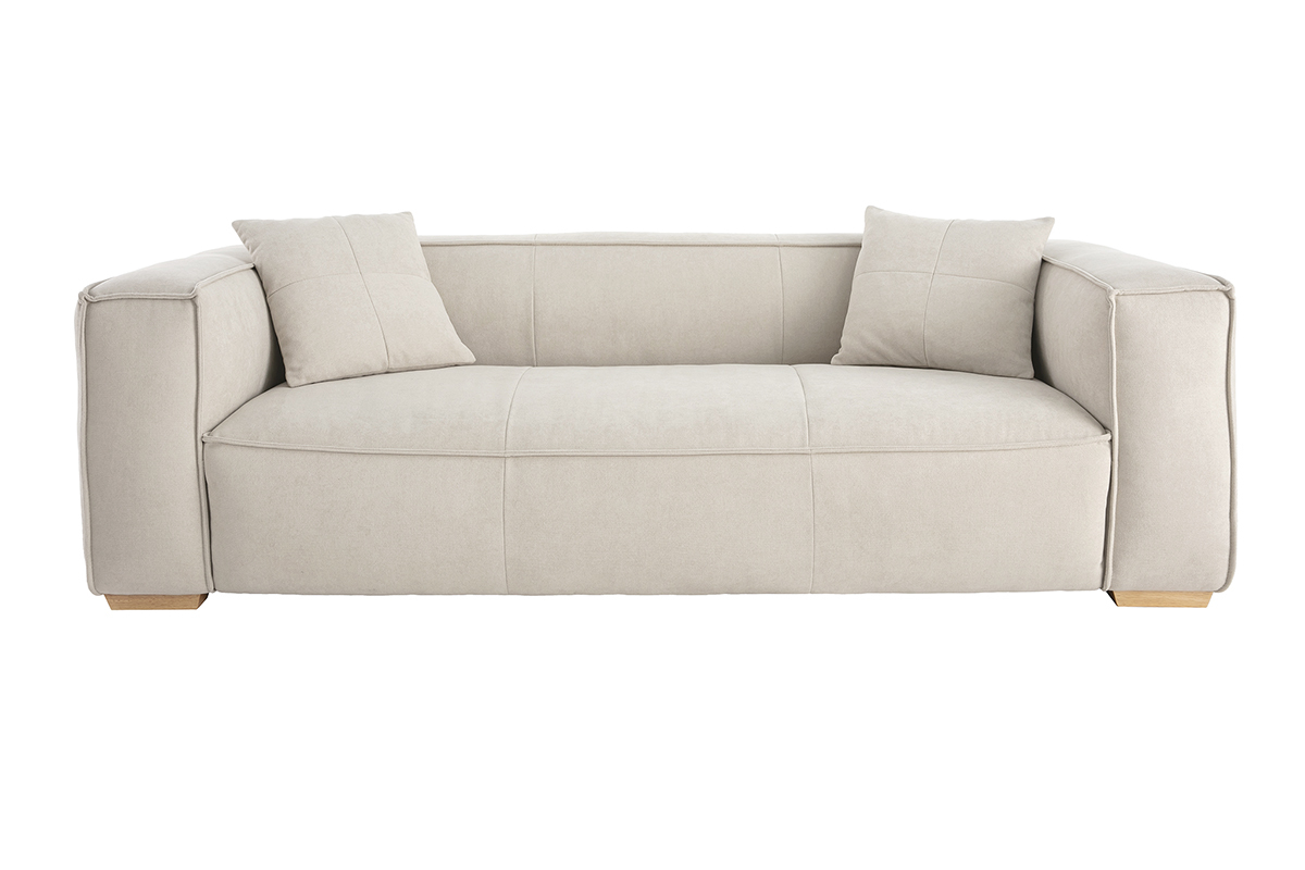 Sof 3plazas tejido efecto terciopelo natural COBAIN
