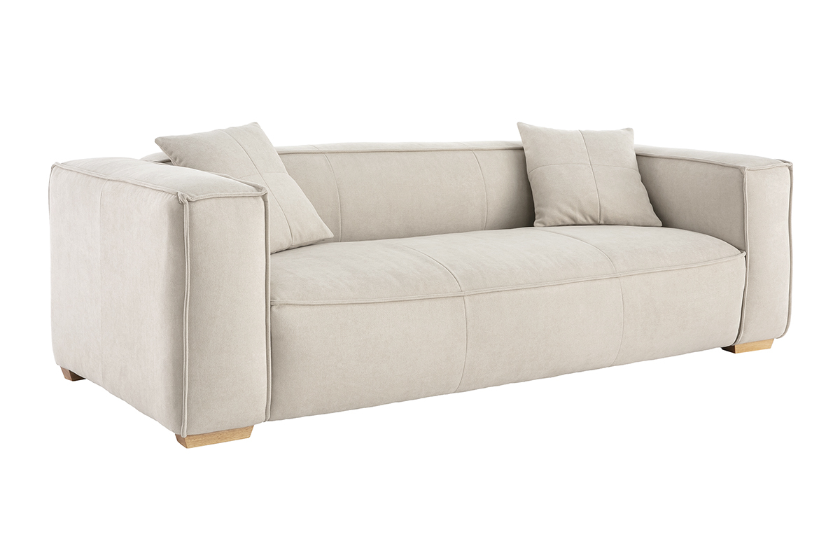 Sof 3plazas tejido efecto terciopelo natural COBAIN
