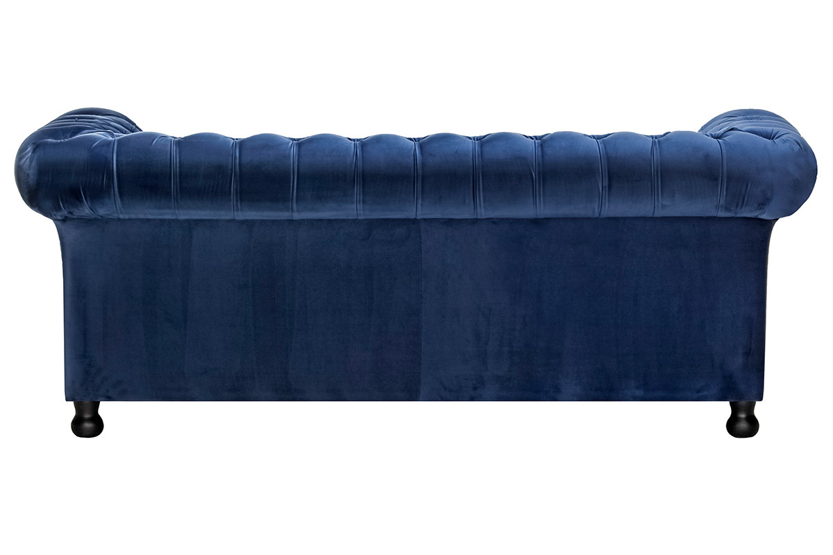 Sof 3 plazas terciopelo azul oscuro CHESTERFIELD