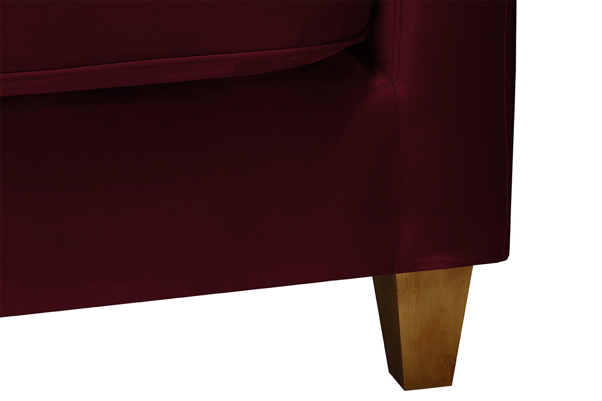 Sof� 3 plazas terciopelo burdeos LYRIC