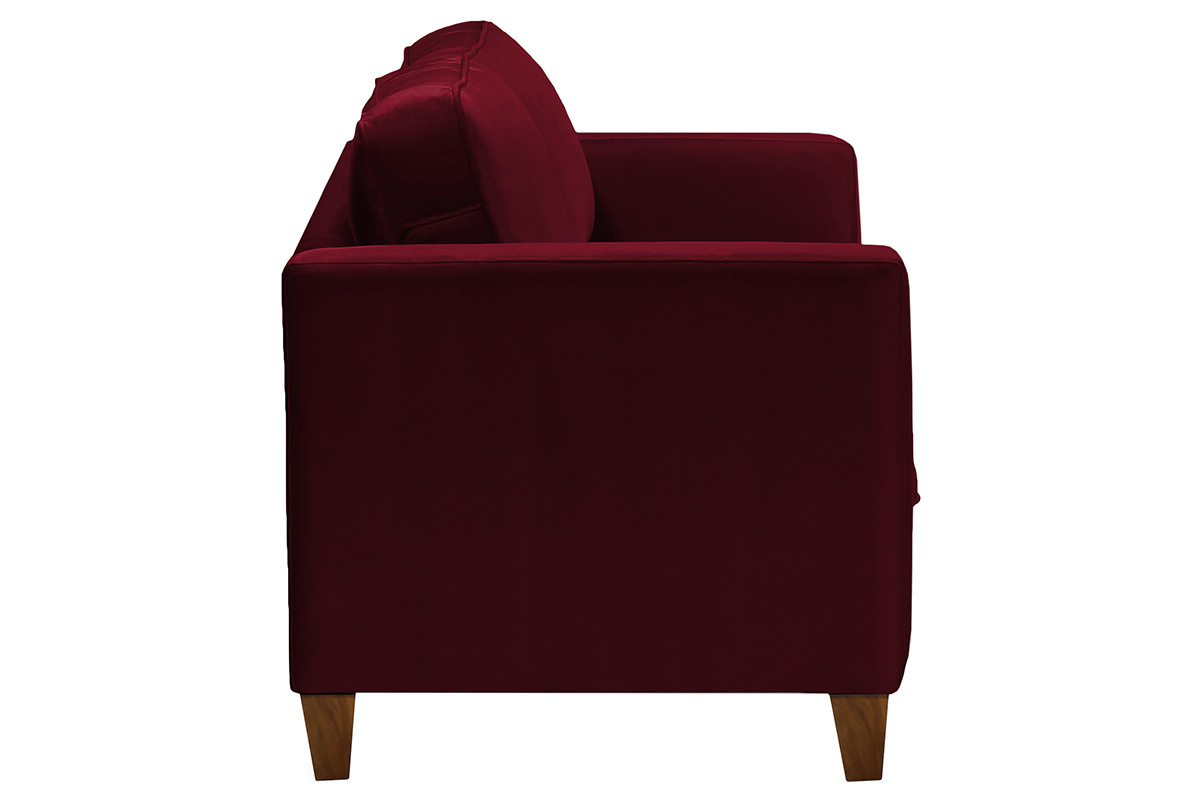 Sof� 3 plazas terciopelo burdeos LYRIC