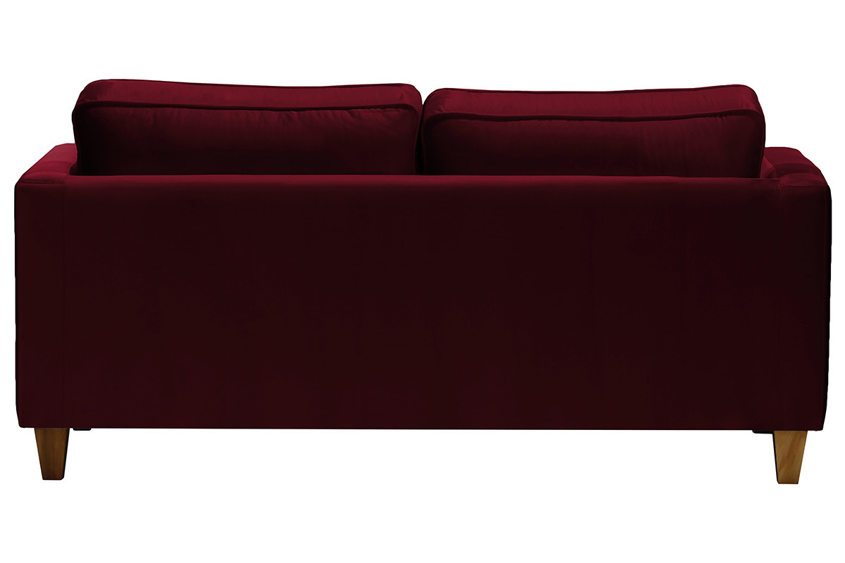 Sof� 3 plazas terciopelo burdeos LYRIC