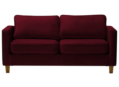 Sof&aacute; 3 plazas terciopelo burdeos LYRIC