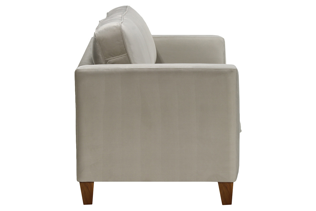 Sof� 3 plazas terciopelo gris claro LYRIC