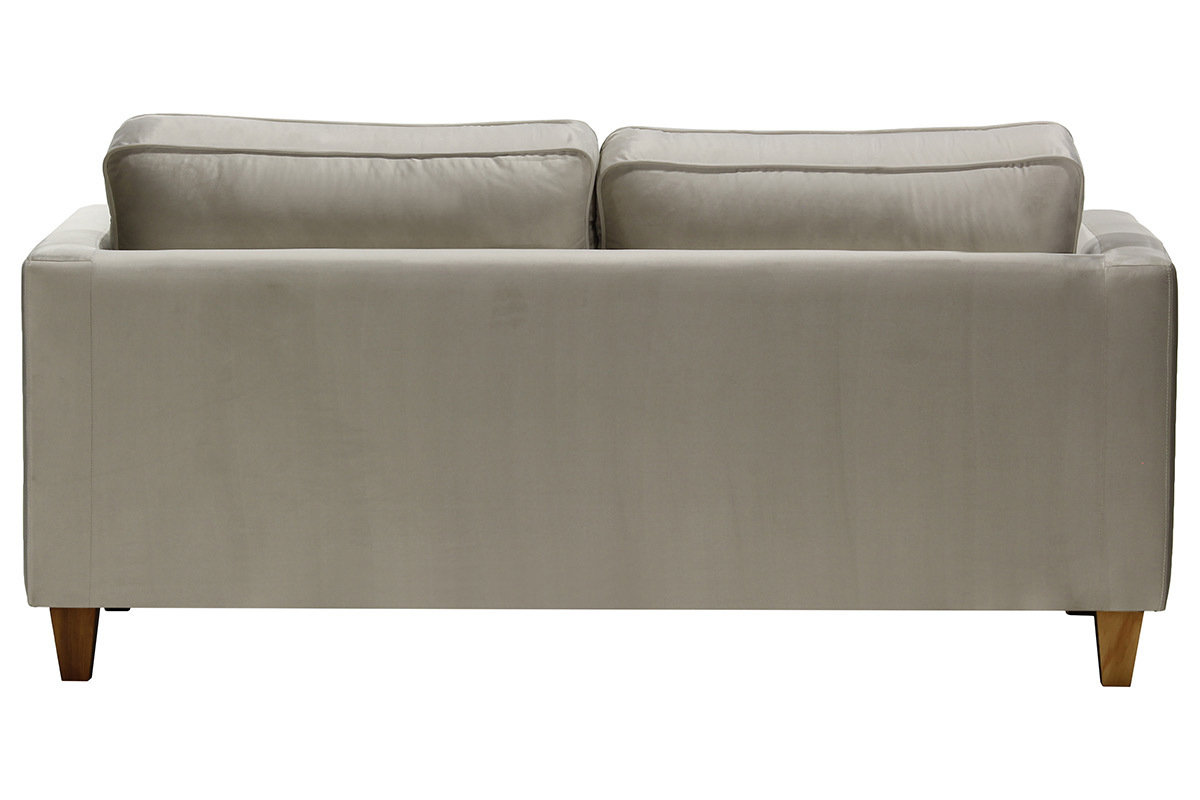 Sof� 3 plazas terciopelo gris claro LYRIC