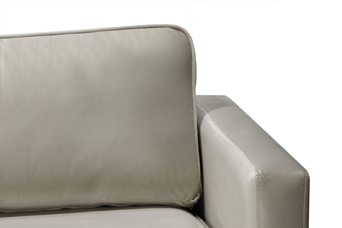 Sof� 3 plazas terciopelo gris claro LYRIC