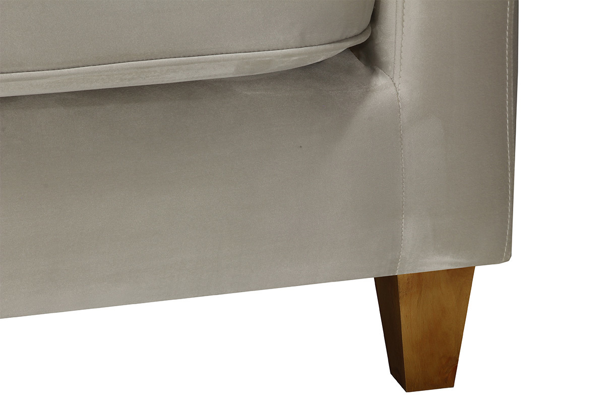 Sof� 3 plazas terciopelo gris claro LYRIC