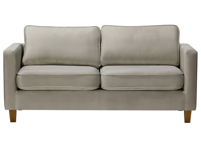 Sof&aacute; 3 plazas terciopelo gris claro LYRIC