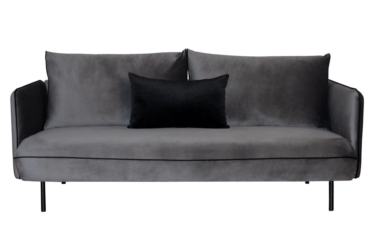 Sof 3 plazas terciopelo gris PIGALE