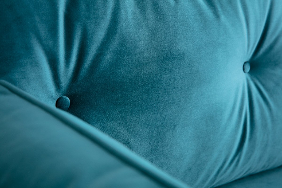 Sof� 3 plazas terciopelo verde petr�leo WILLIAM