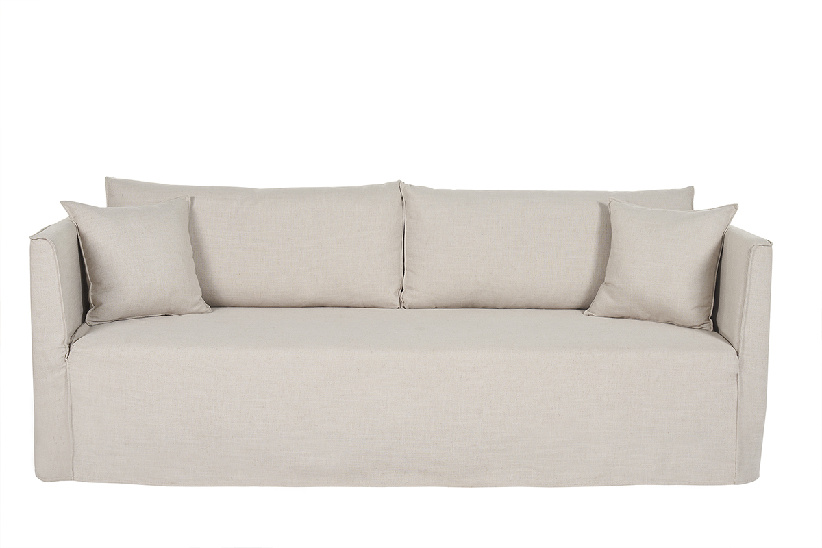 Sof 4-5 plazas desenfundable de tejido beige ADELE
