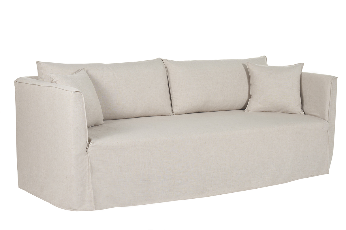 Sof 4-5 plazas desenfundable de tejido beige ADELE