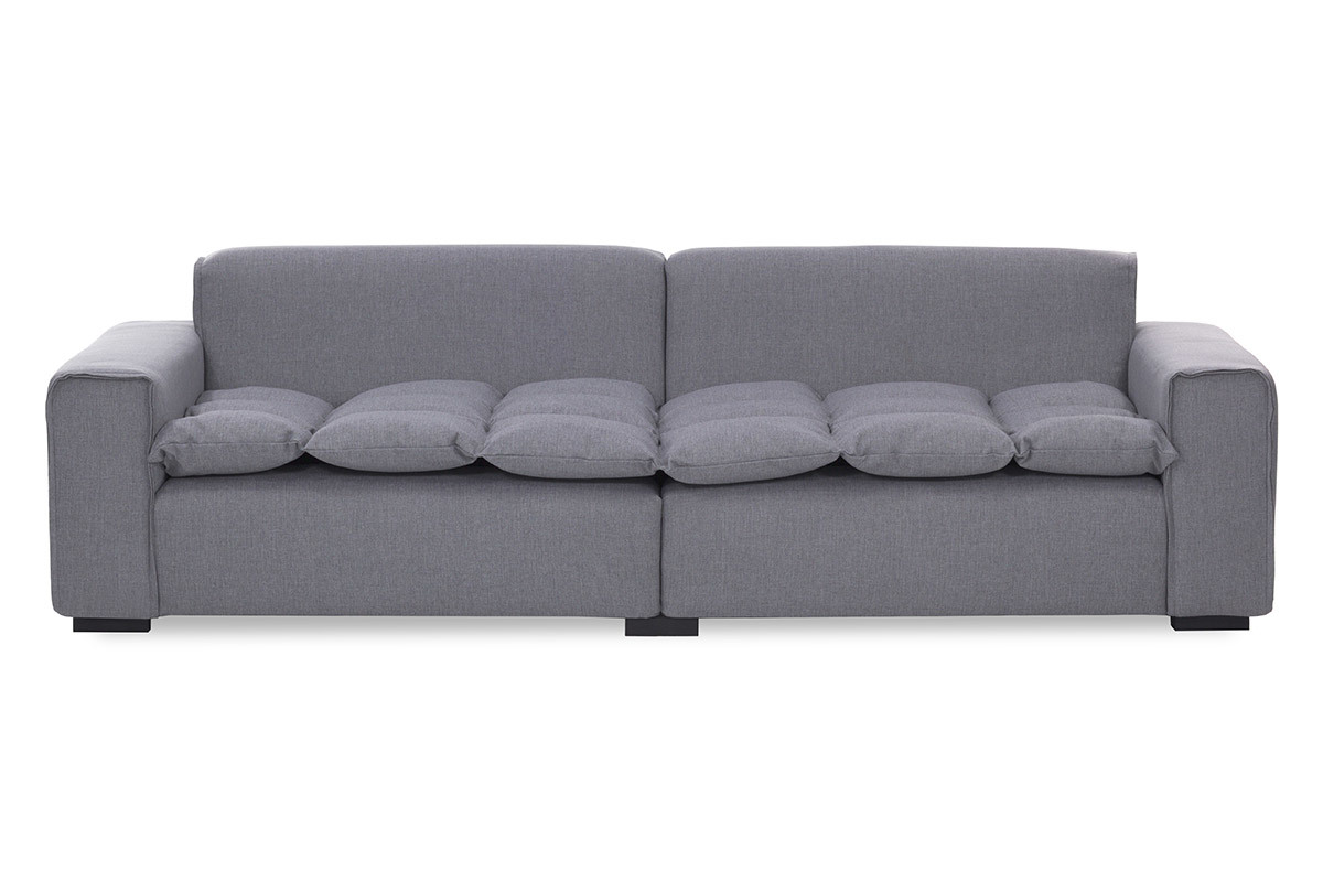 Sof 4 plazas moderno tejido gris claro MELLOW