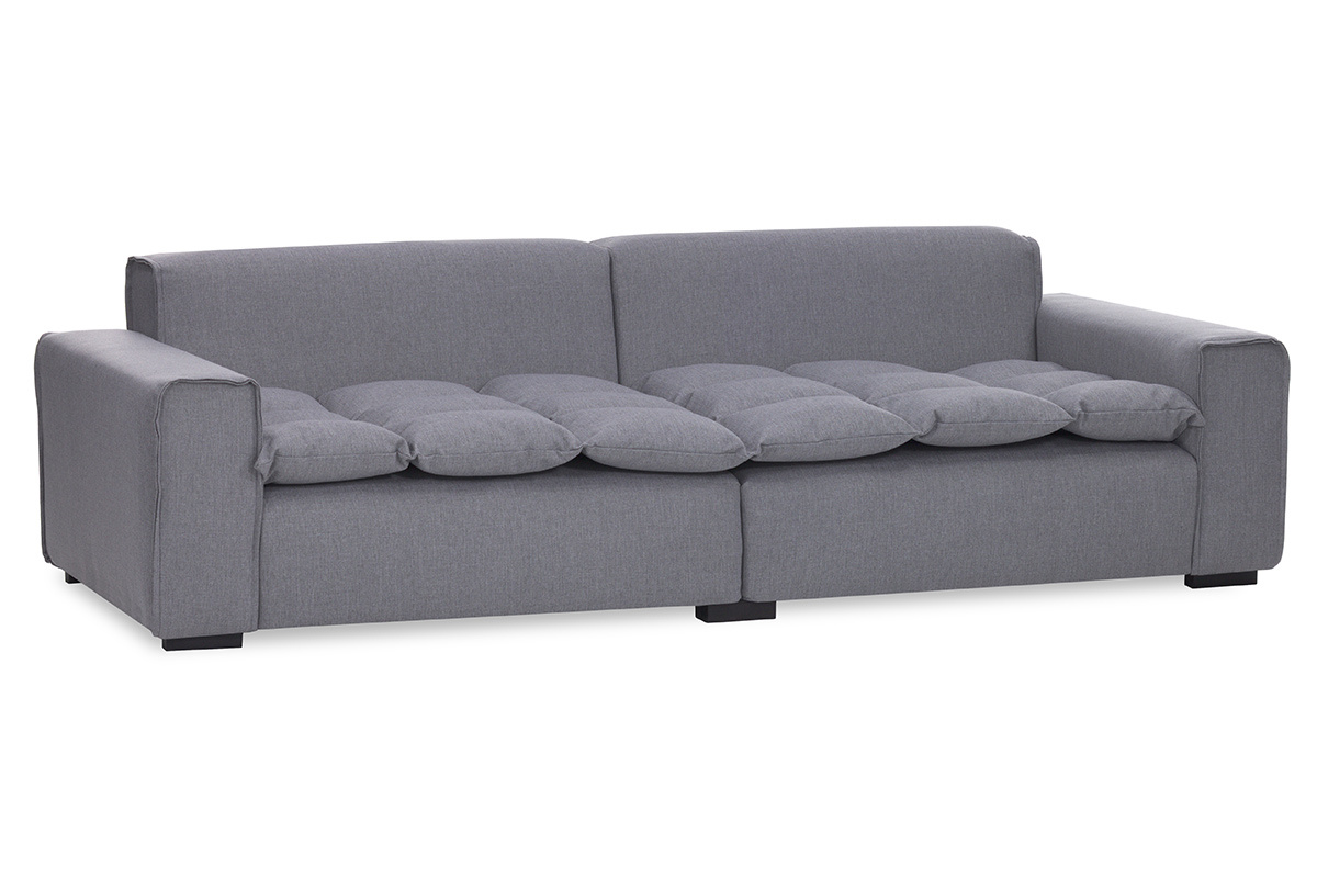 Sof 4 plazas moderno tejido gris claro MELLOW