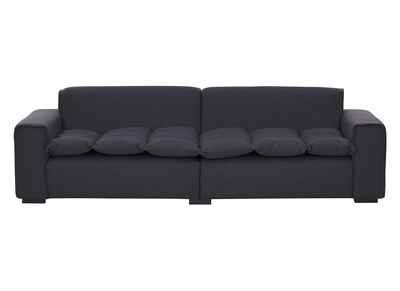 Sof&aacute; 4 plazas moderno tejido gris oscuro MELLOW