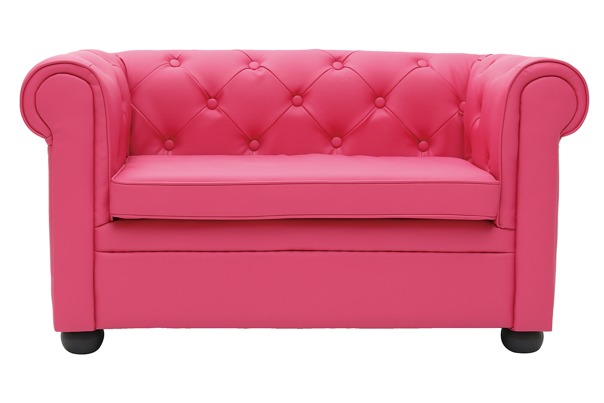 Sof BABY CHESTERFIELD  2 plazas de color rosa