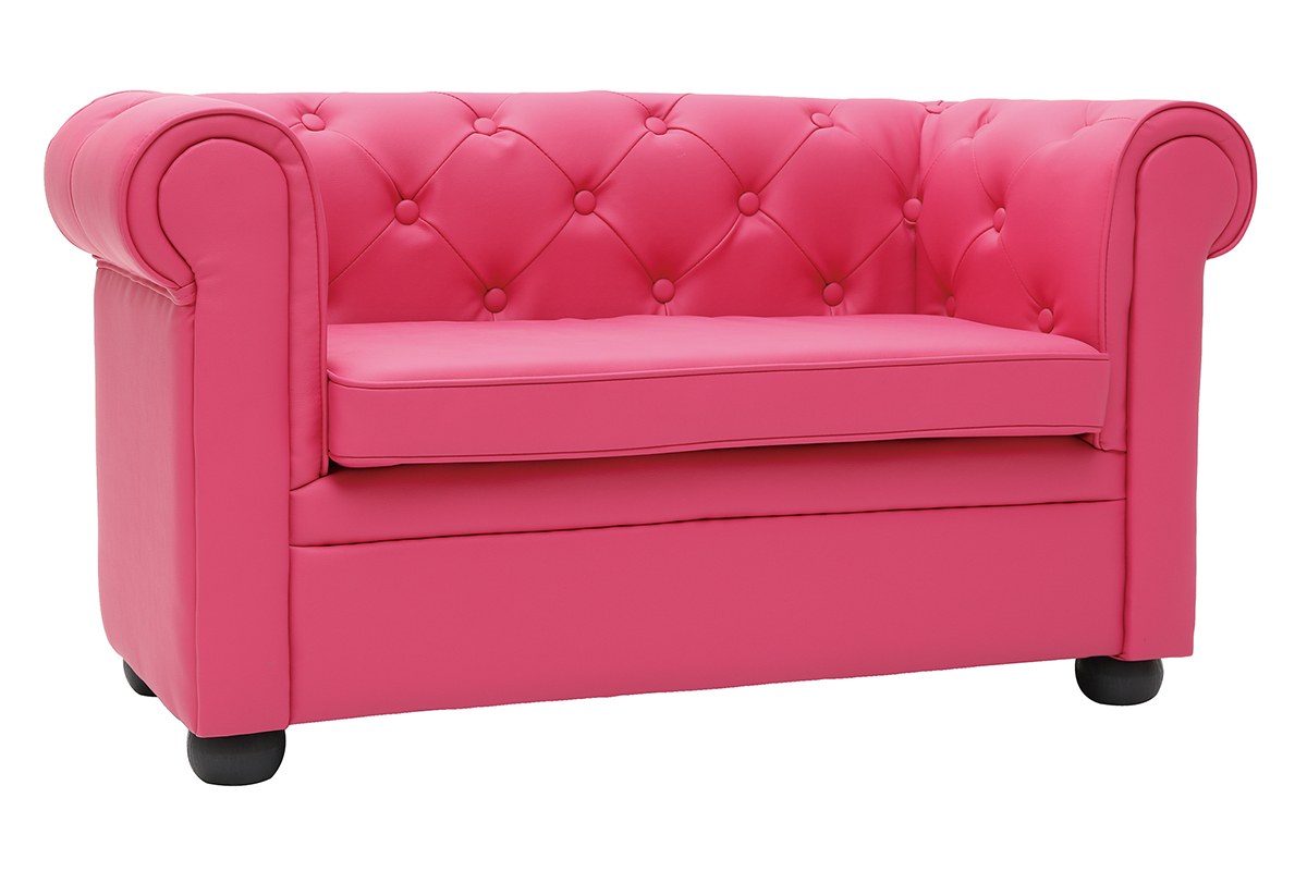 Sof BABY CHESTERFIELD  2 plazas de color rosa