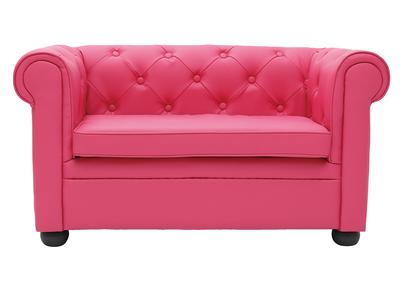 Sofá BABY CHESTERFIELD 2 plazas de color rosa - Sofá BABY CHESTERFIELD 2 plazas de color rosa