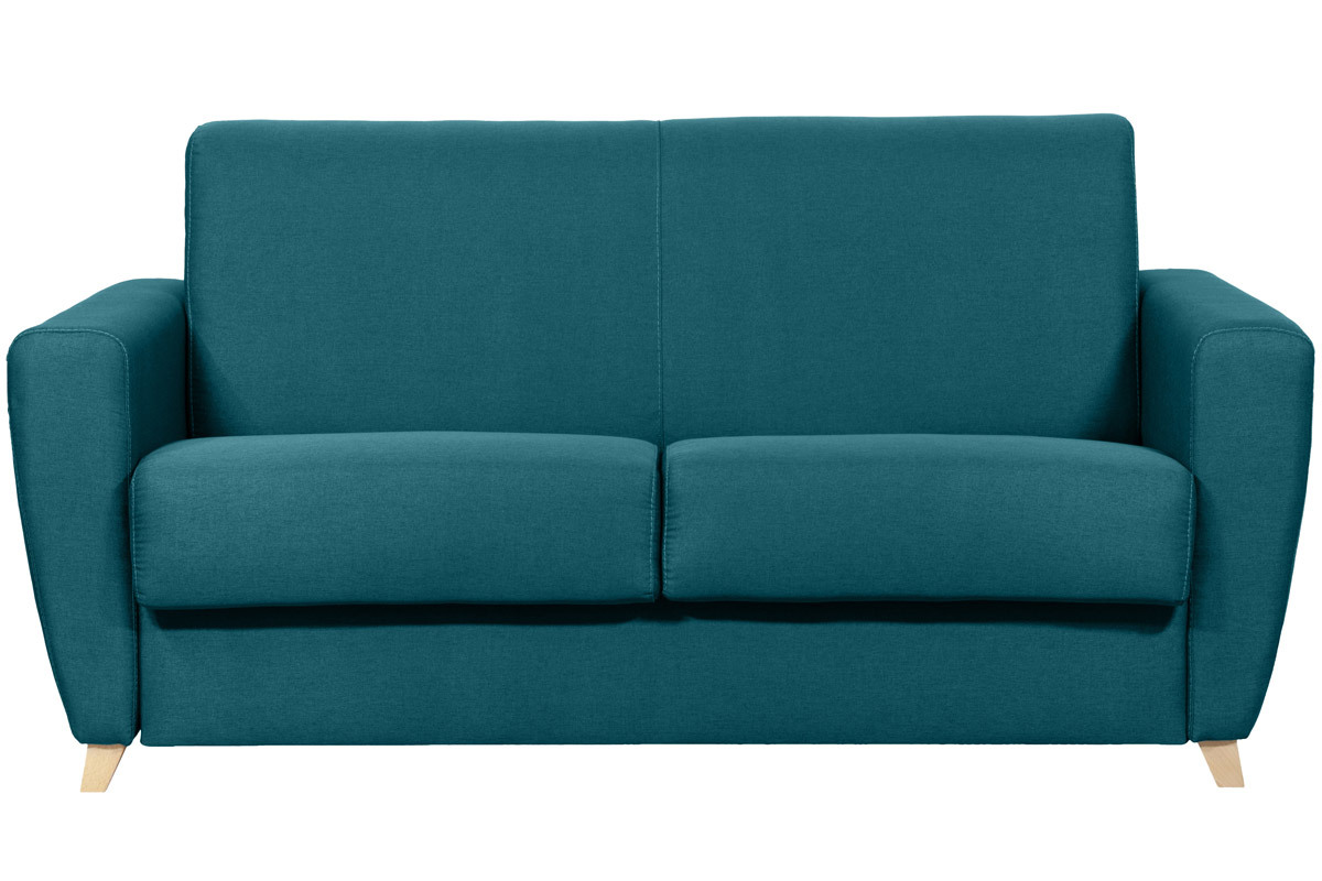 Sof cama 2-3plazas azul petrleo 120cm con colchn 12cm GRAHAM