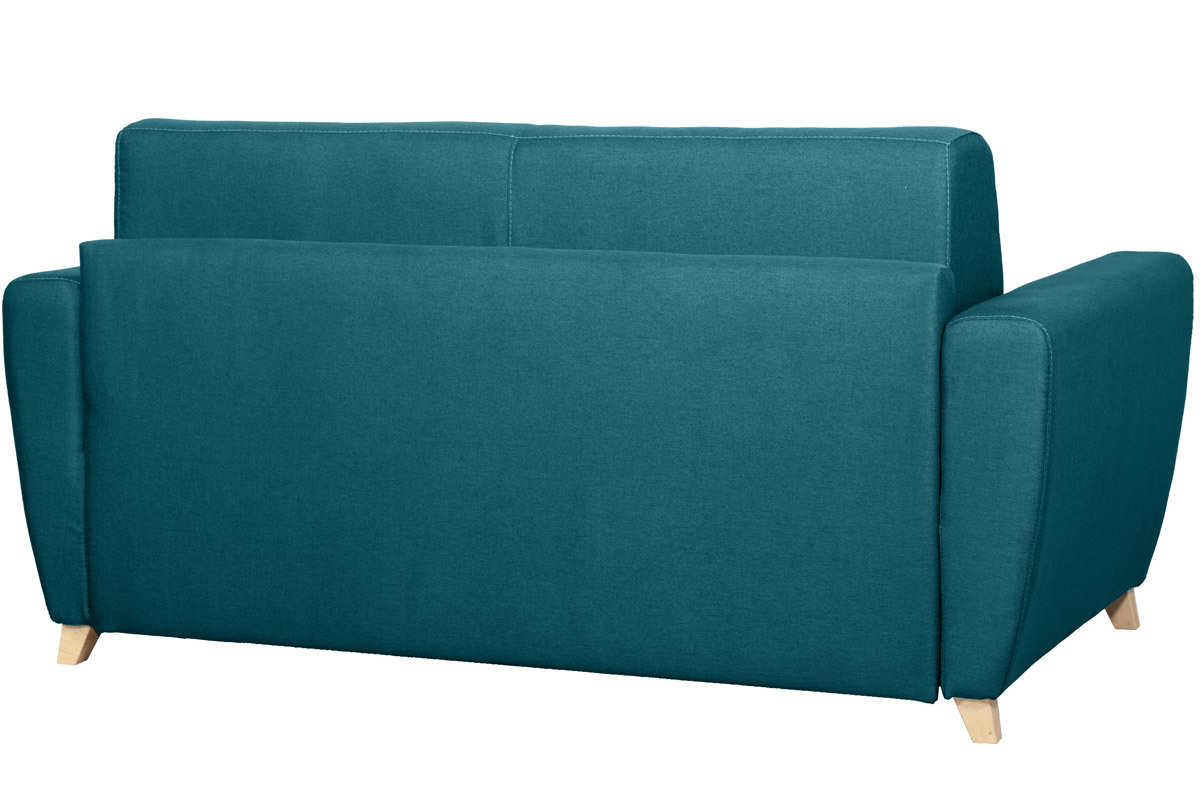 Sof cama 2-3plazas azul petrleo 120cm con colchn 12cm GRAHAM