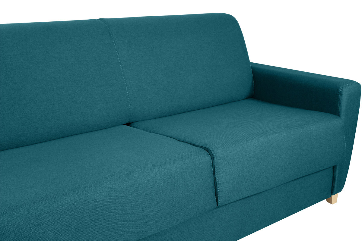 Sof cama 2-3plazas azul petrleo 120cm con colchn 12cm GRAHAM