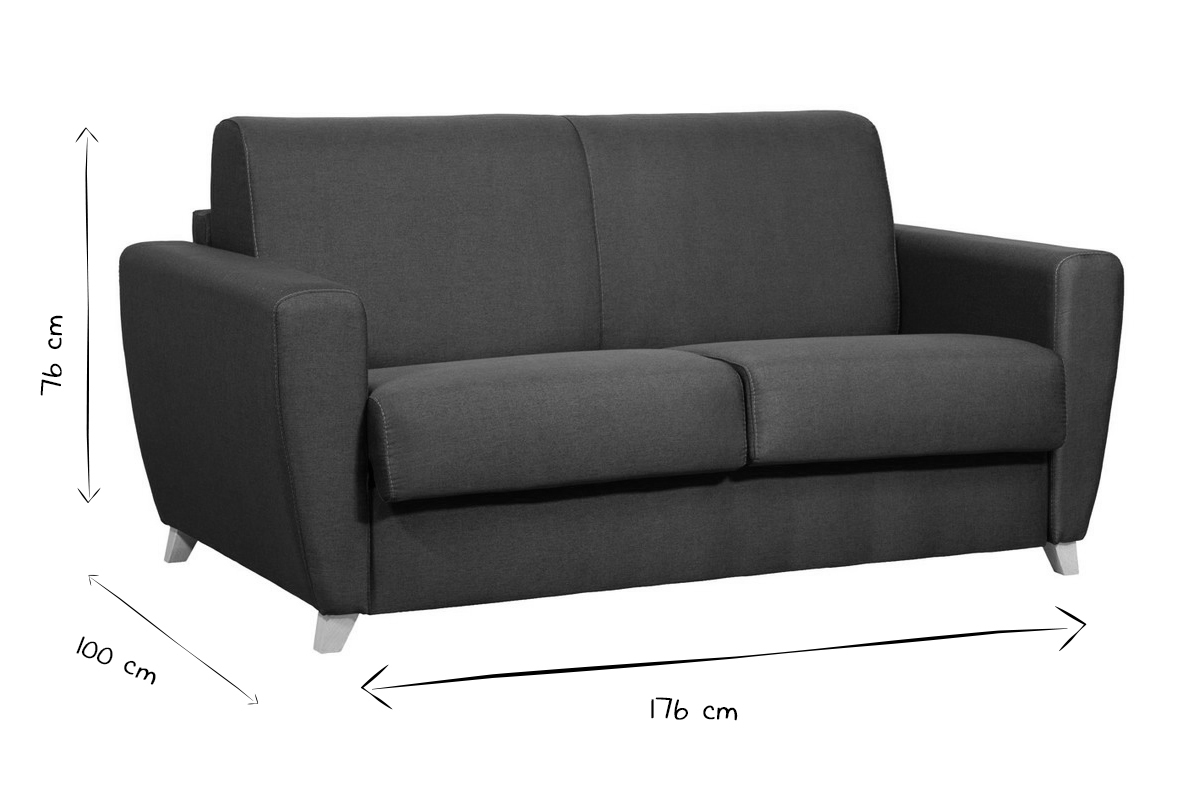 Sof cama 2-3plazas azul petrleo 120cm con colchn 12cm GRAHAM