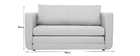 Sofá cama 2 plazas en tejido gris claro LEON