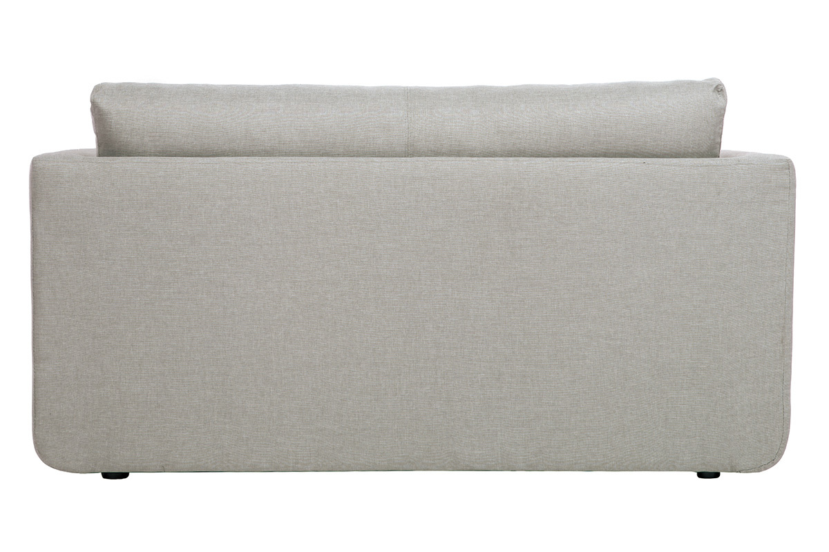 Sof cama 2 plazas en tejido gris claro LEON