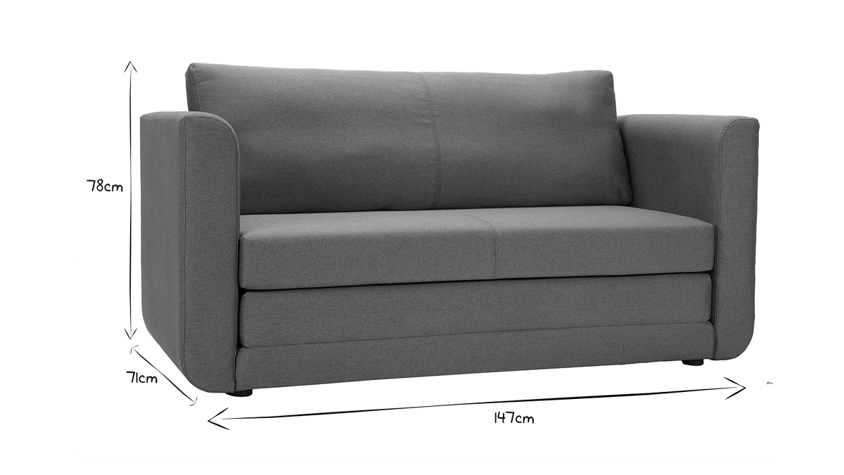 Sillón y reposapiés moderno en tejido gris ZOE - Miliboo