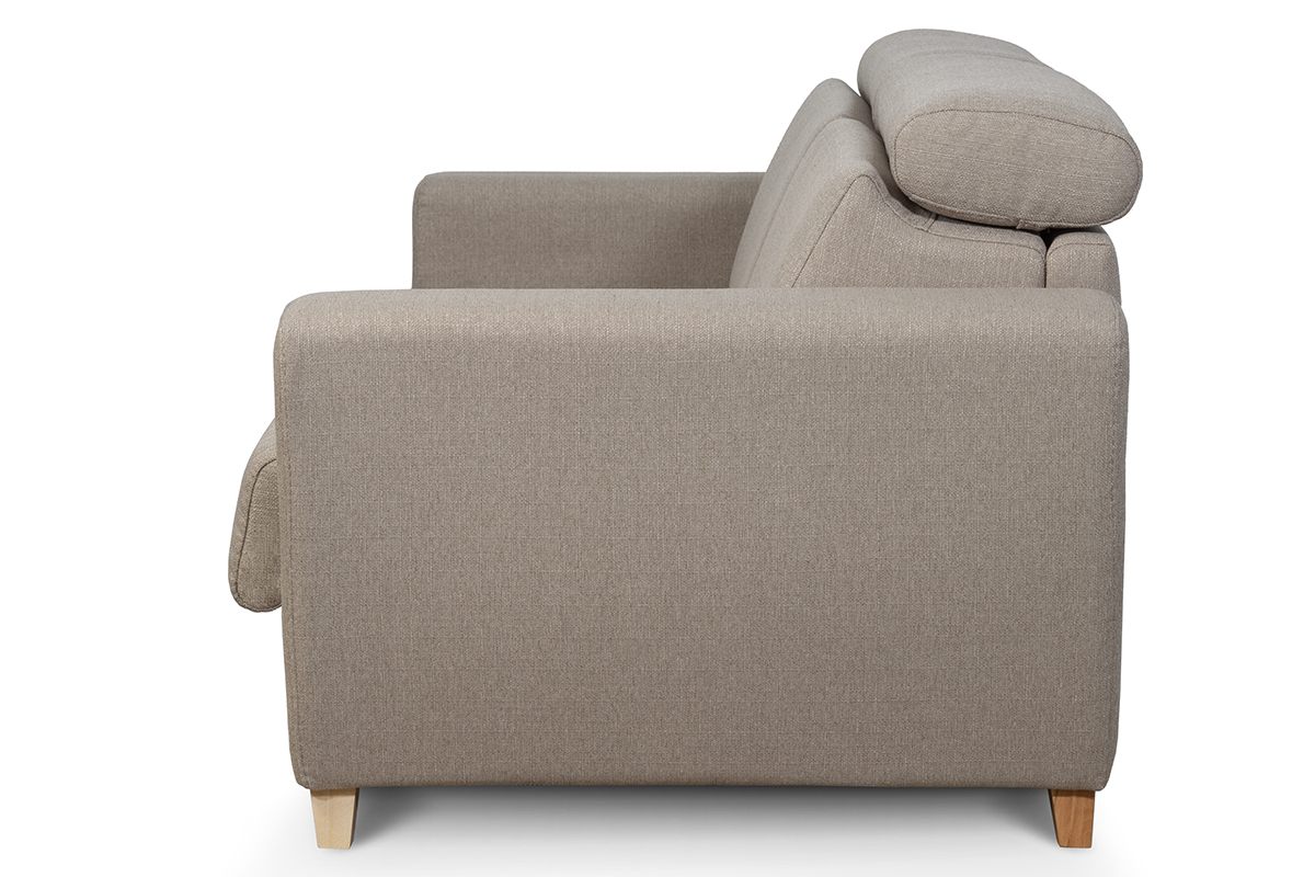 Sof cama 3plazas con reposacabezas regulables color topo con colchn de 13cm GOYA