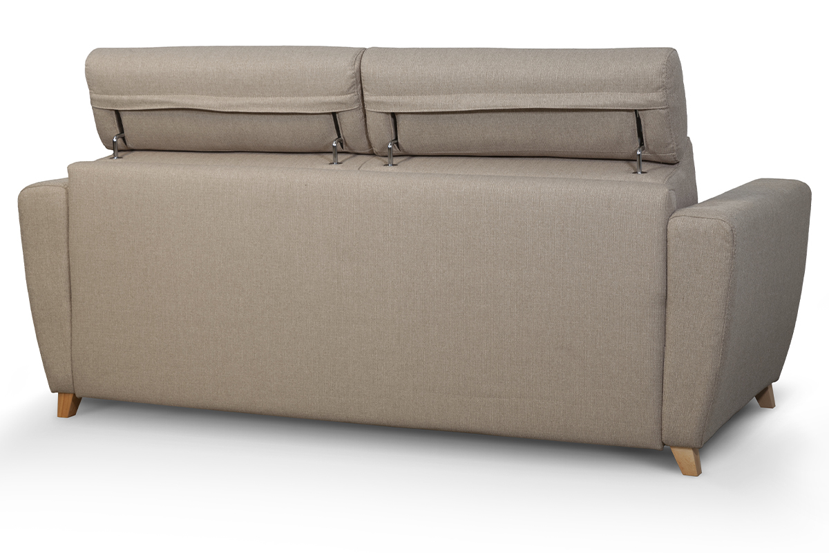 Sof cama 3plazas con reposacabezas regulables color topo con colchn de 13cm GOYA