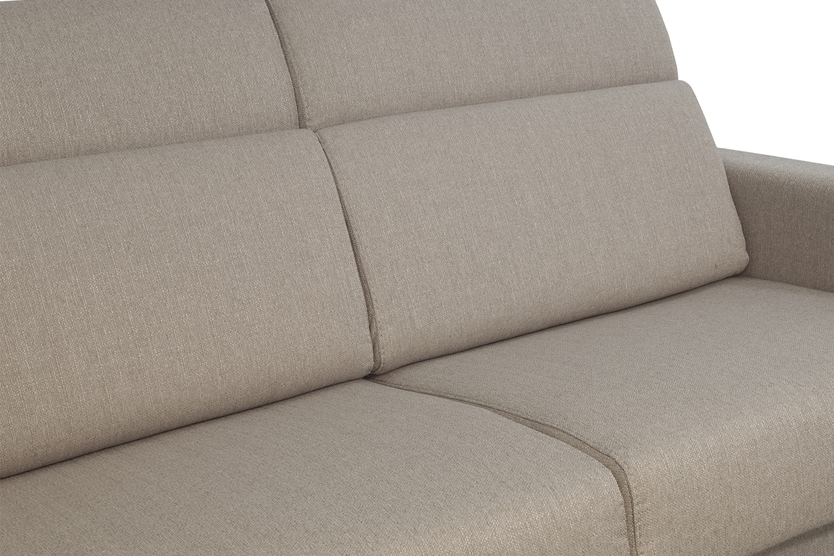 Sof cama 3plazas con reposacabezas regulables color topo con colchn de 13cm GOYA