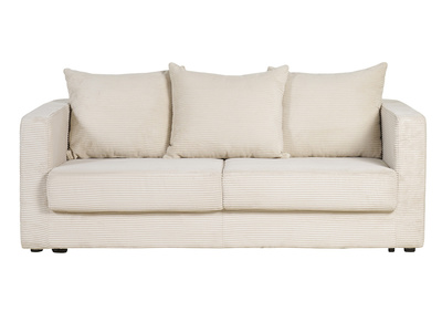 Sof&aacute; cama 3 plazas de pana beige con colch&oacute;n de 13 cm BACIO