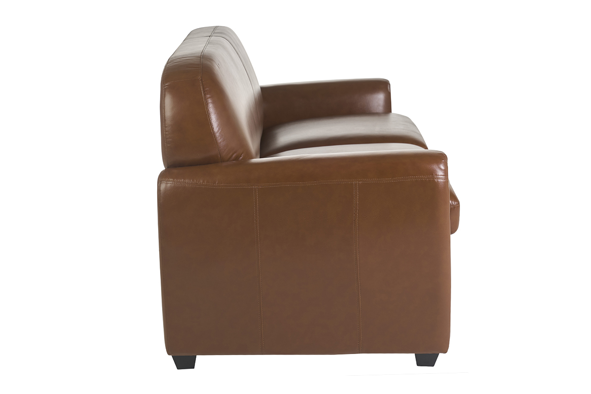 Sof� cama 3�plazas de piel marr�n CLUB