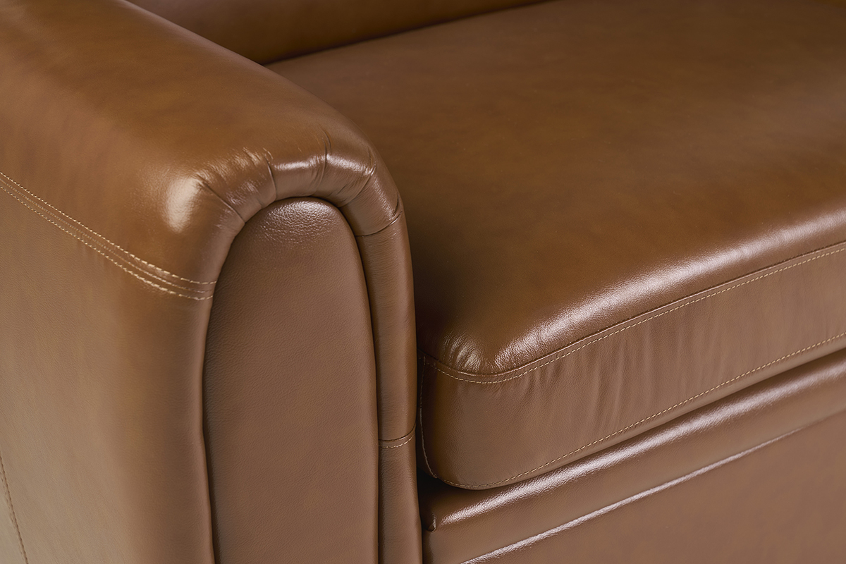 Sof� cama 3�plazas de piel marr�n CLUB