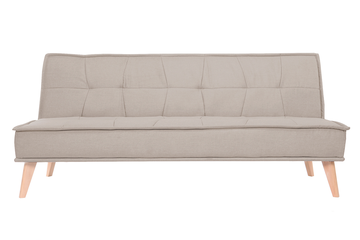 Sof cama 3 plazas en tejido natural y madera SHANTI