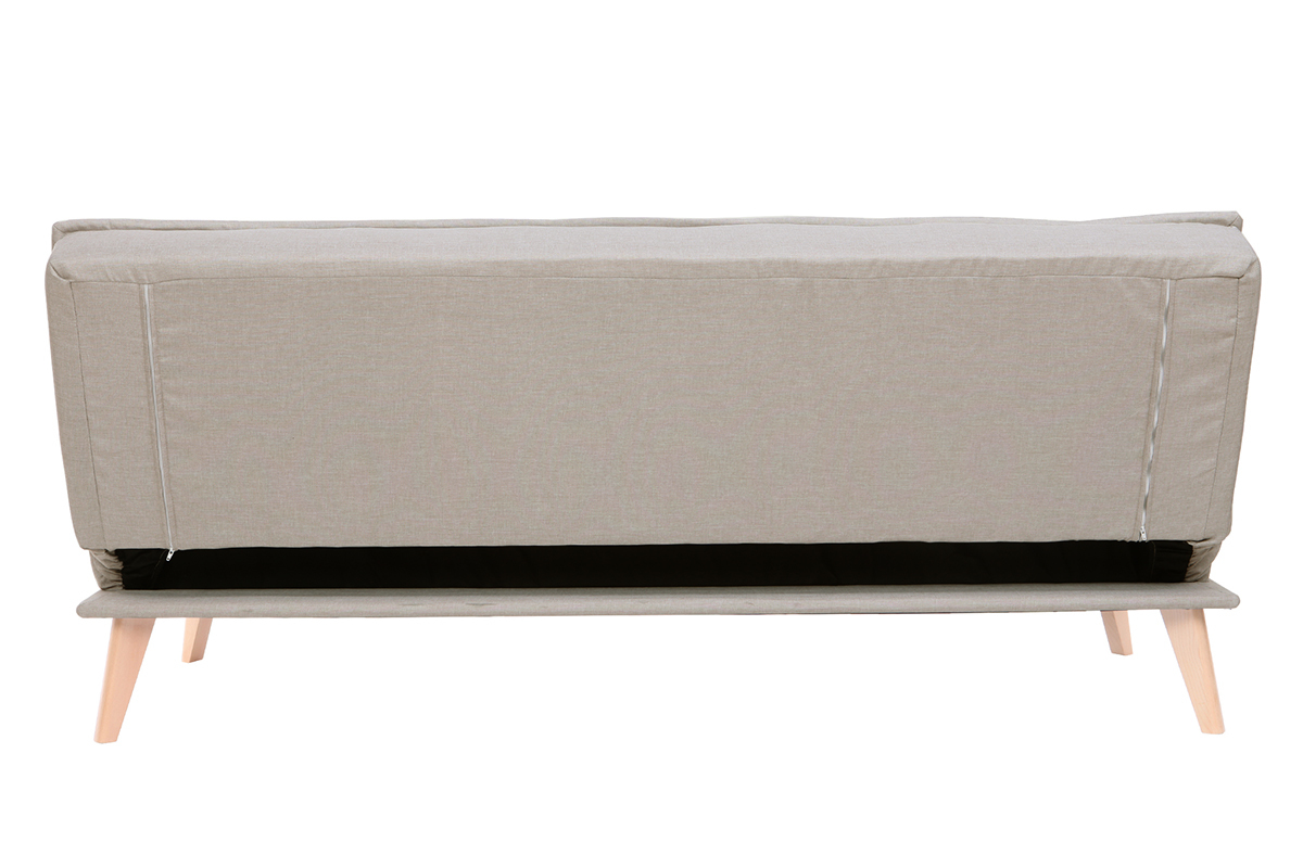Sof cama 3 plazas en tejido natural y madera SHANTI
