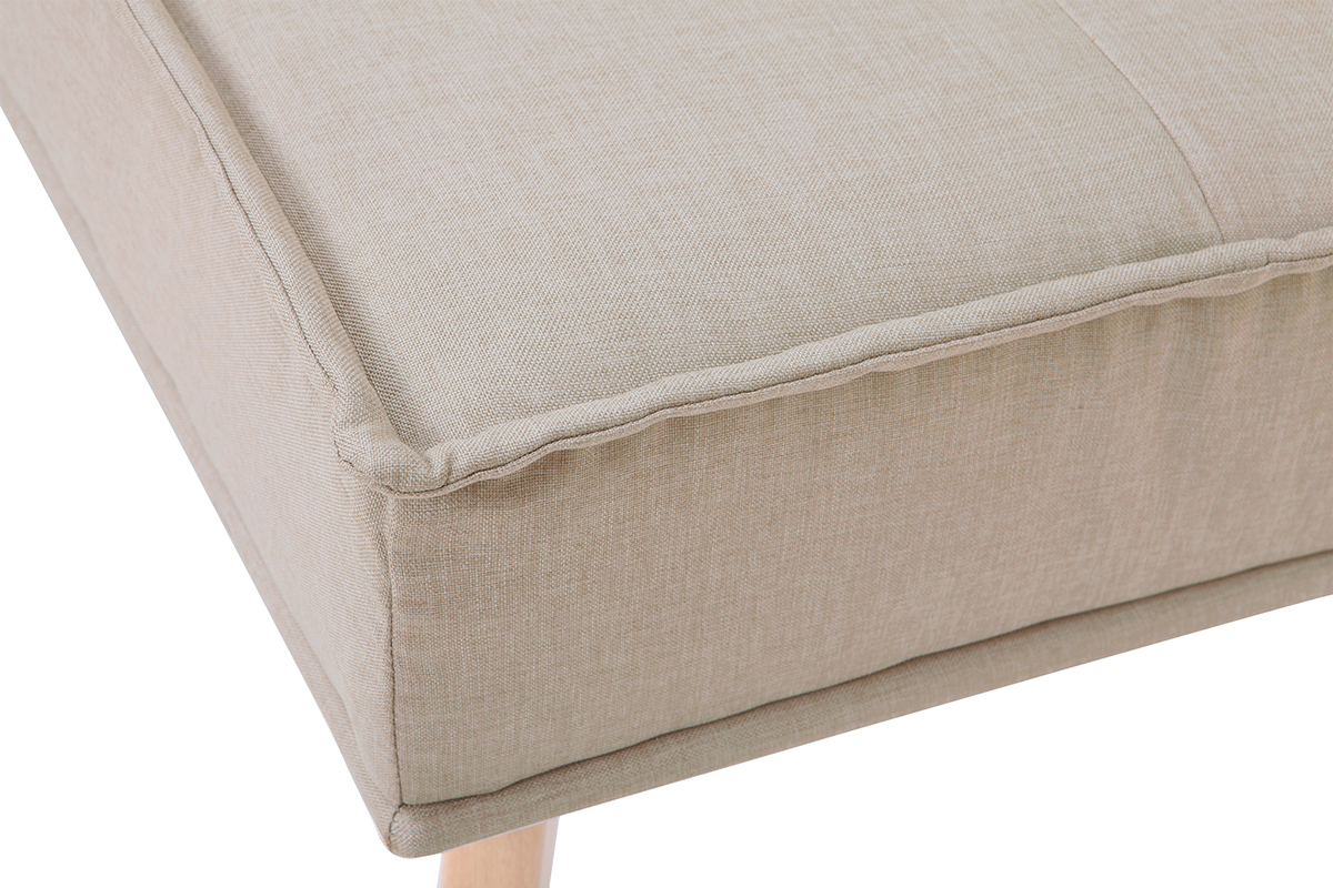 Sof cama 3 plazas en tejido natural y madera SHANTI