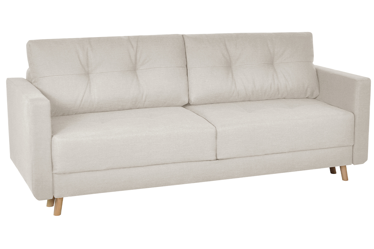 Sof cama 3plazas estilo nrdico con cajn beige MIRA