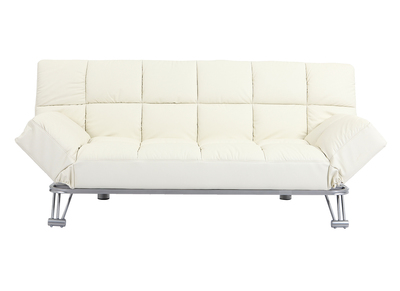 Sof&aacute;-cama 3 plazas MANHATTAN color blanco roto y de cuero