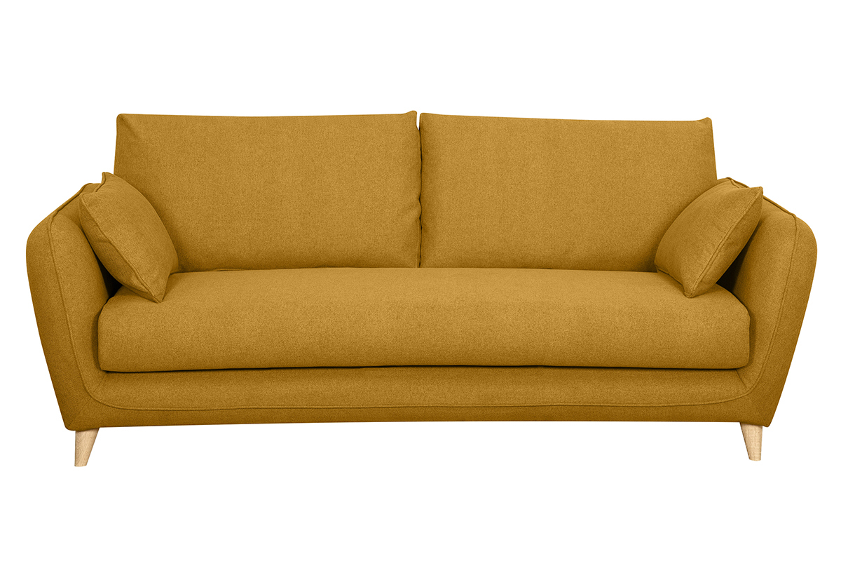 Sof cama 3plazas nrdico amarillo comino con colchn de 10cm CREEP