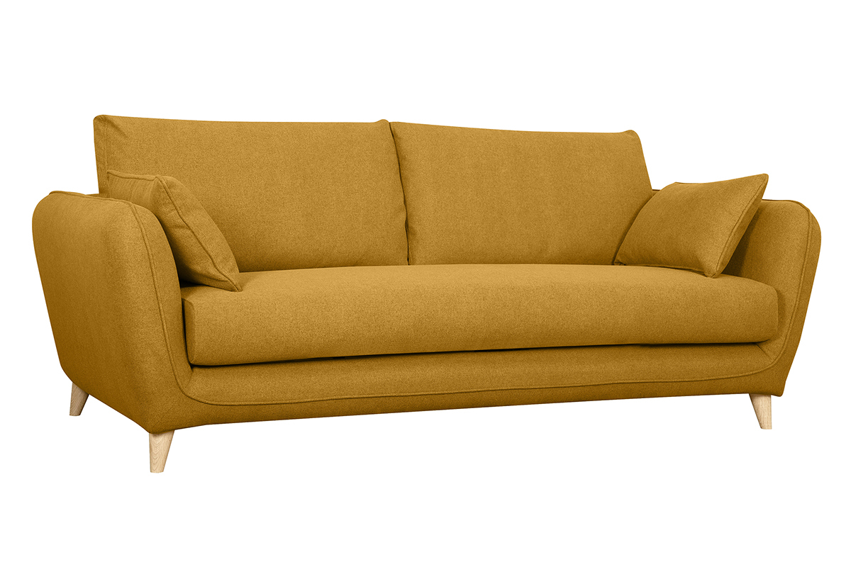 Sof cama 3plazas nrdico amarillo comino con colchn de 10cm CREEP