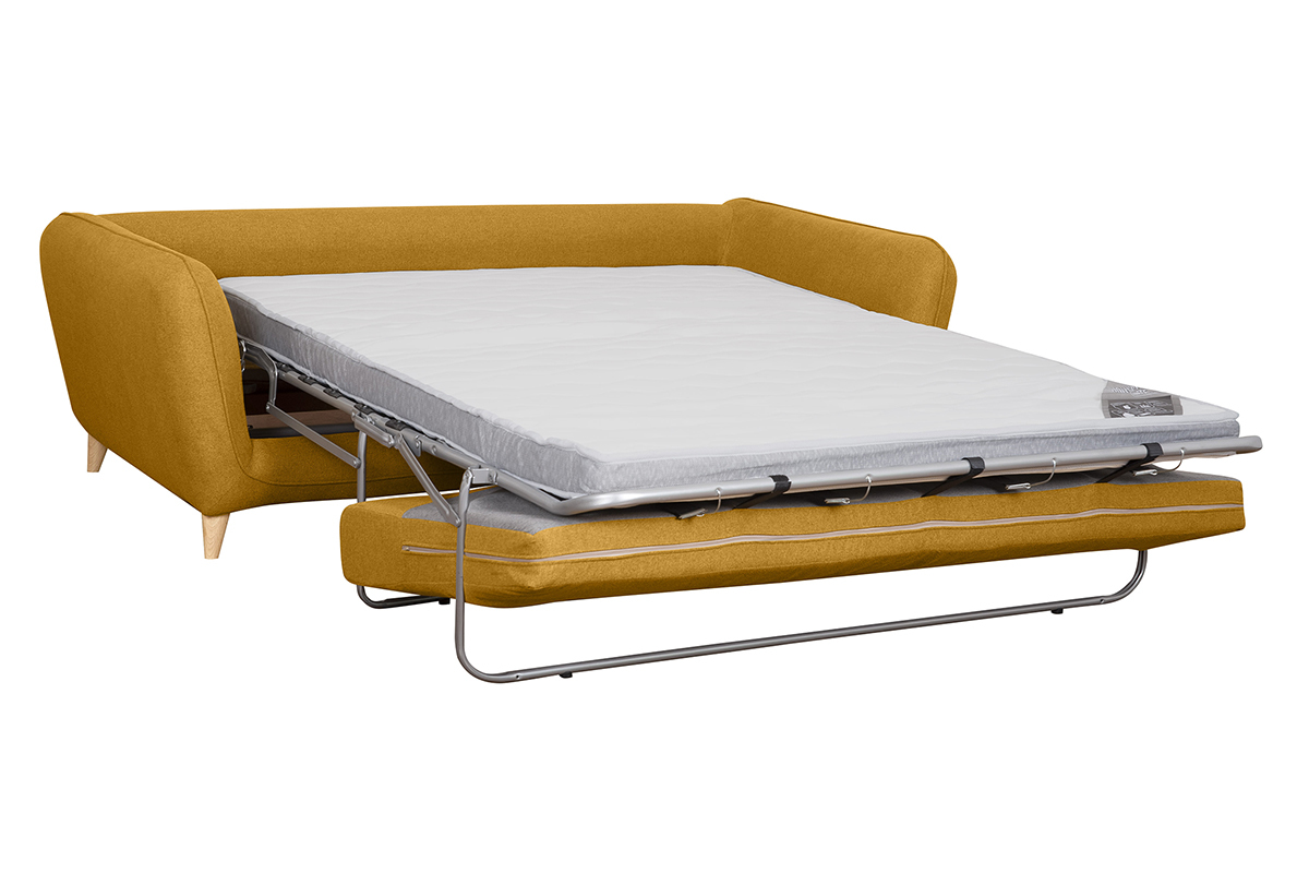 Sof cama 3plazas nrdico amarillo comino con colchn de 10cm CREEP