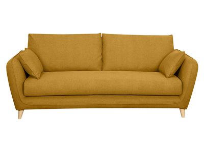 Sofá cama 3 plazas nórdico amarillo comino con colchón de 10 cm CREEP