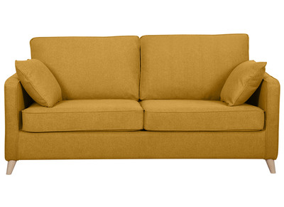 Sofá cama 3 plazas nórdico amarillo comino con colchón de 10 cm PAPEL