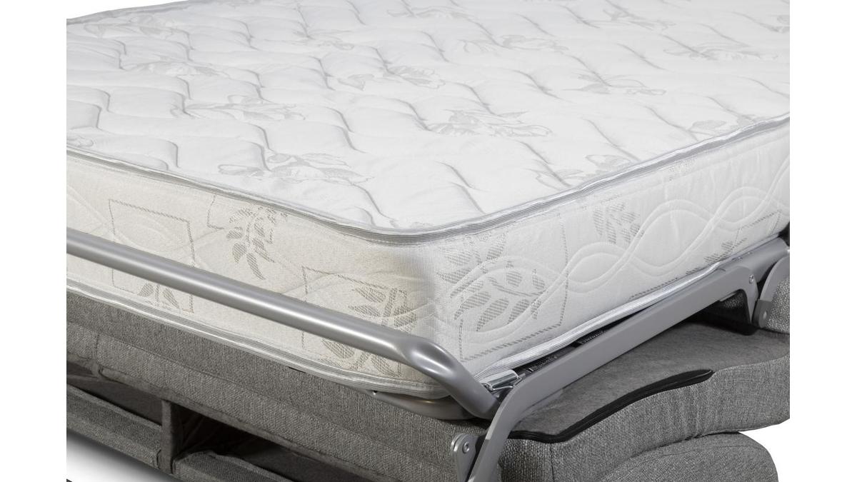 Sof cama 3plazas nrdico gris claro con colchn de 18cm SKANDY