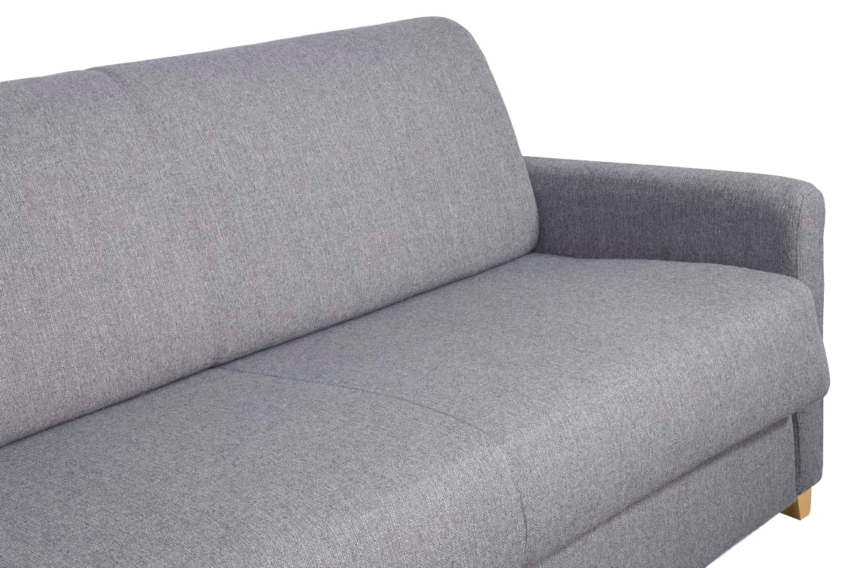 Sof cama 3plazas nrdico gris claro con colchn de 18cm SKANDY