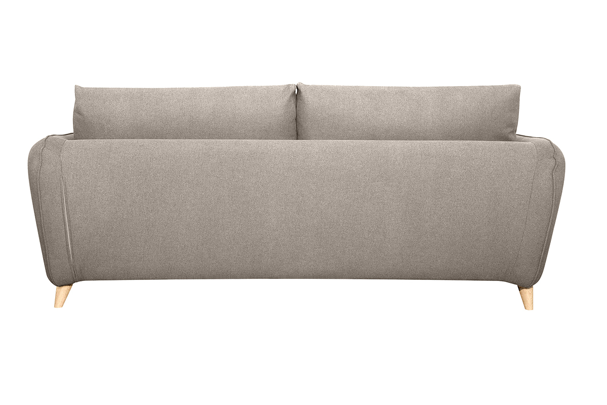 Sof cama 3plazas nrdico de tela beige natural con colchn de 10 cm CREEP