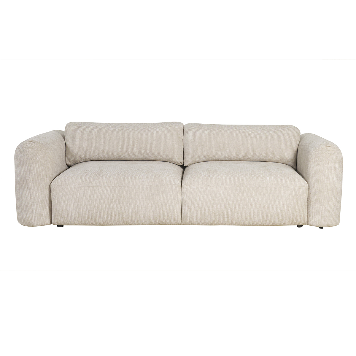Sofá cama 4 plazas con canapé de terciopelo chenilla beige CRUSH