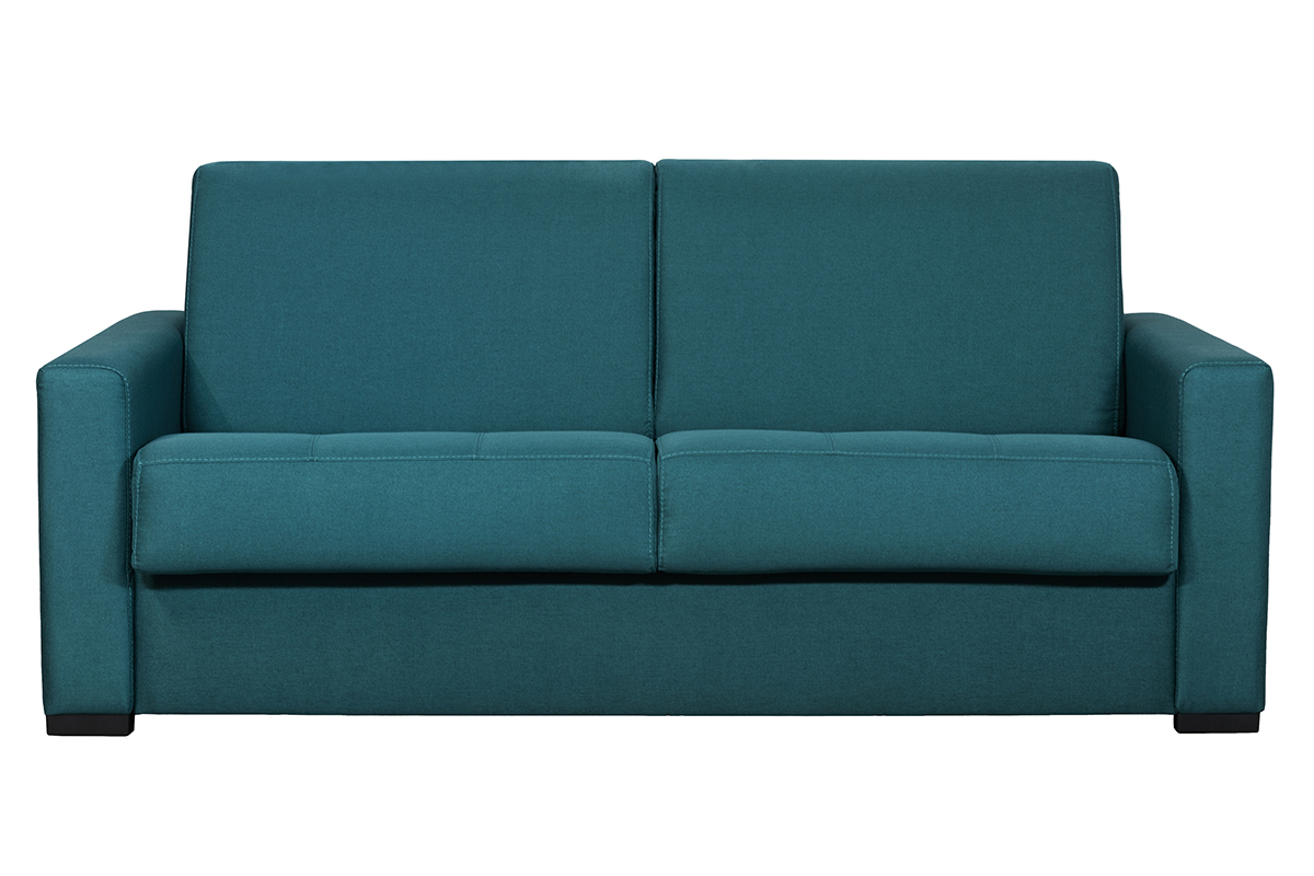 Sof cama con colchn 12cm tejido azul petrleo DOME